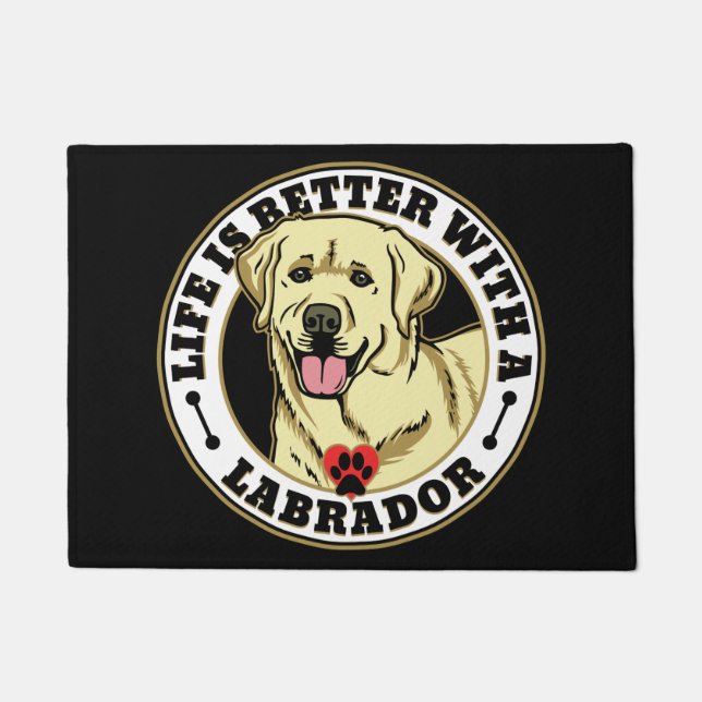 Das Leben ist besser mit einem Labrador - weiß Fußmatte (Vorderseite)