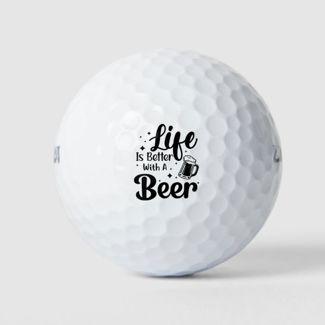 Das Leben ist besser mit einem lustigen Zitat über Golfball (Vorderseite)