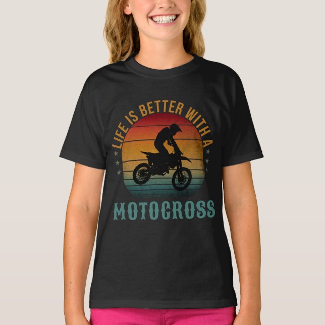 DAS LEBEN IST BESSER MIT EINEM MOTOKROSS-T - Shirt (Vorderseite)