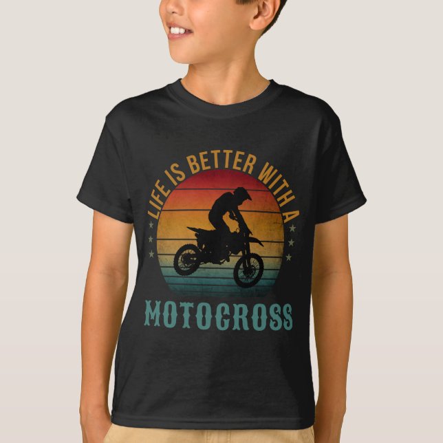 DAS LEBEN IST BESSER MIT EINEM MOTOKROSS-T - Shirt (Vorderseite)
