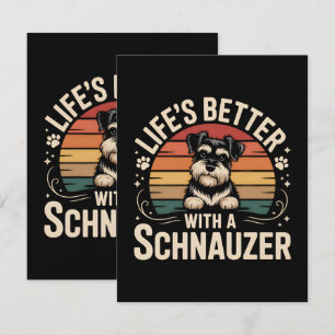 Das Leben ist besser mit einem Schnauzer Dankeskarte