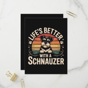Das Leben ist besser mit einem Schnauzer Einladungspostkarte