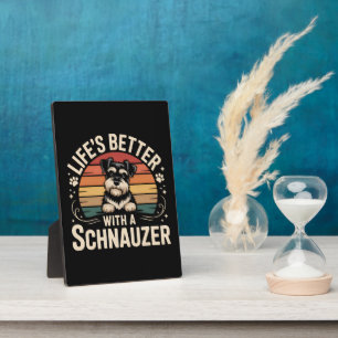 Das Leben ist besser mit einem Schnauzer Fotoplatte