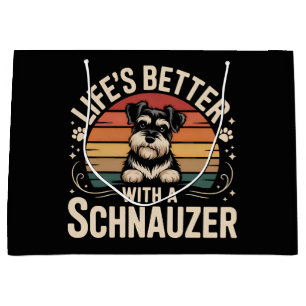 Das Leben ist besser mit einem Schnauzer Große Geschenktüte