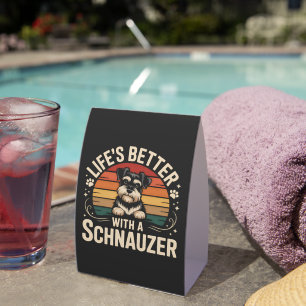 Das Leben ist besser mit einem Schnauzer Tischaufsteller