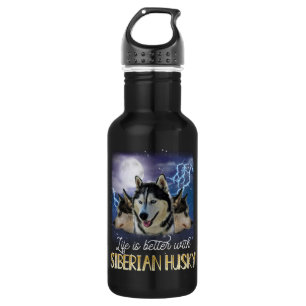 Das Leben ist besser mit einem sibirischen Husky Edelstahlflasche