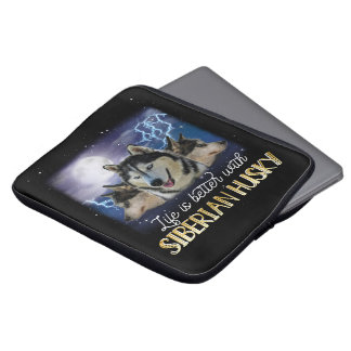 Das Leben ist besser mit einem sibirischen Husky Laptopschutzhülle
