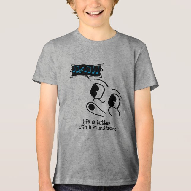 "Das Leben ist besser mit einem Soundtrack" Tri-Blend Shirt (Vorderseite)