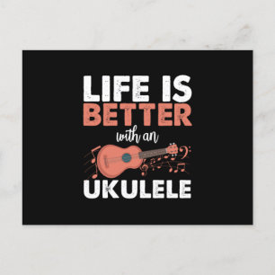 Das Leben ist besser mit einem Ukulele Instrument Postkarte