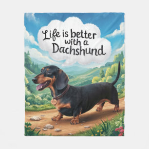 Das Leben ist besser mit einer Dackel Fleecedecke