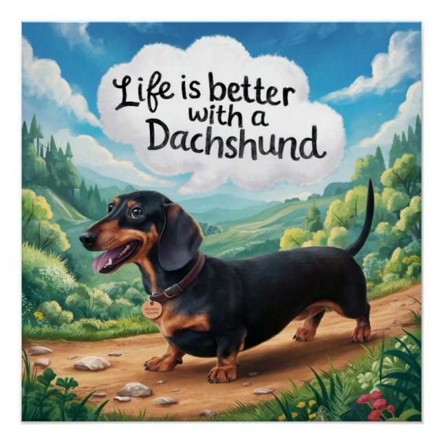 Das Leben ist besser mit einer Dackel Poster (Vorderseite)