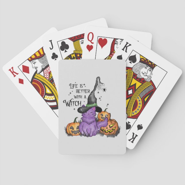 Das Leben ist besser mit einer Hexe Spielkarten (Rückseite)