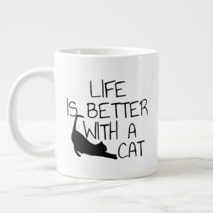 Das Leben ist besser mit einer Katze Jumbo-Tasse