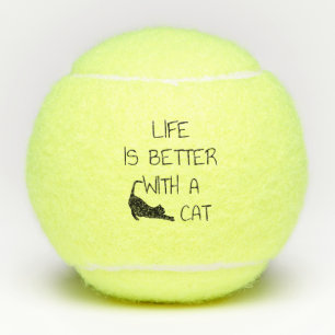 Das Leben ist besser mit einer Katze - Katzenliebh Tennisbälle