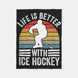 Das Leben ist besser mit Eishockey Lustiger Eishoc Fleecedecke
