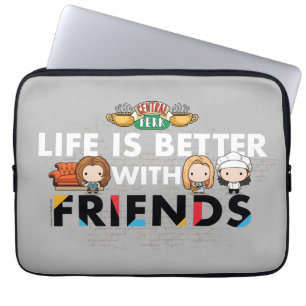 Das Leben ist besser mit FRIENDS™ Chibi-Kunst Laptopschutzhülle