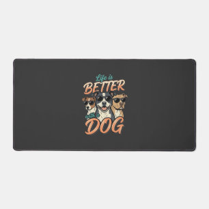 Das Leben ist besser mit Hund Vektor Schreibtischunterlage