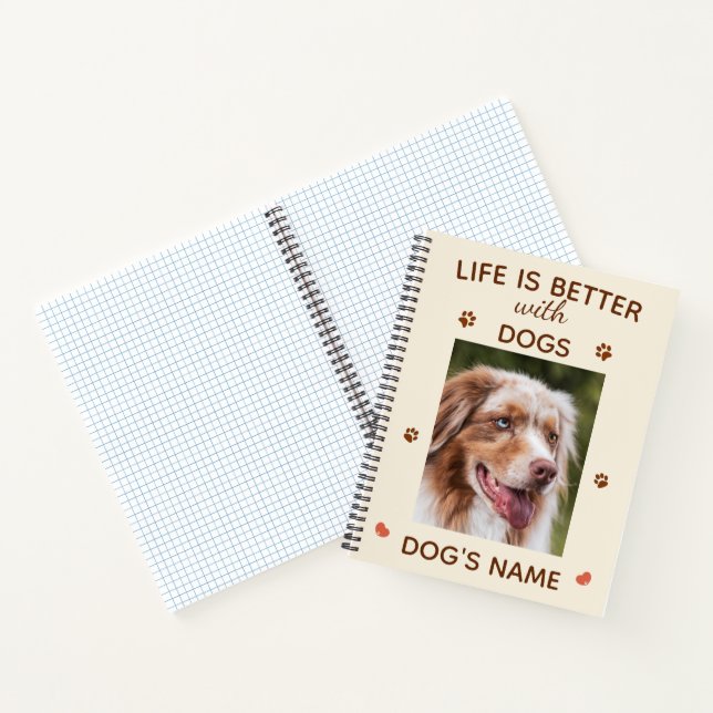 Das Leben ist besser mit Hunden - Niedliche, maßge Notizbuch (Innenseite)