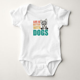 Das Leben ist besser mit Hunden süßen Husky Hund b Baby Strampler