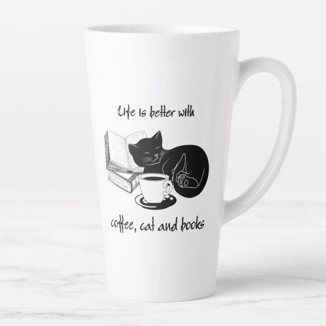 DAS LEBEN IST BESSER MIT KAFFEE UND BÜCHERN MILCHTASSE (Rechts)