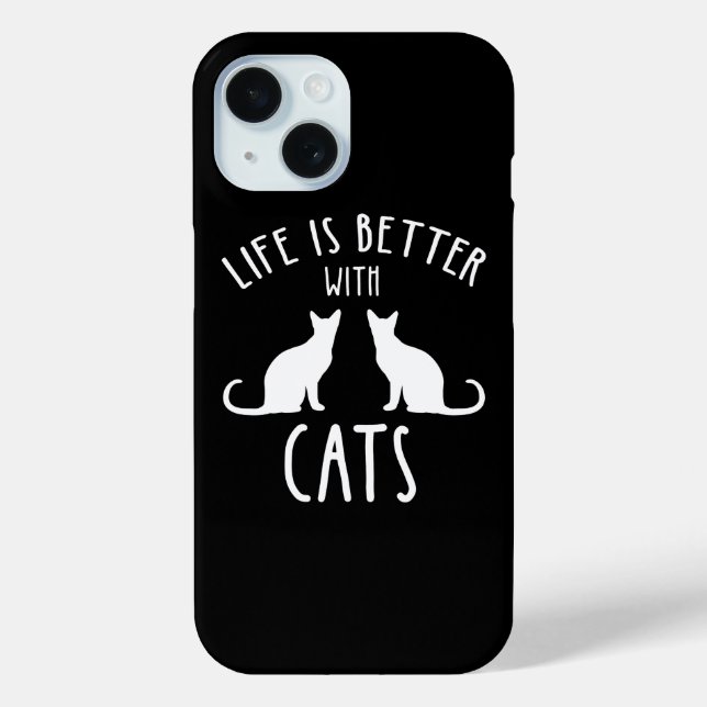 Das Leben ist besser mit Katzen Case-Mate iPhone Hülle (Rückseite)