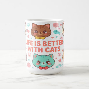 Das Leben ist besser mit Katzen - Geschenk für Kat Kaffeetasse