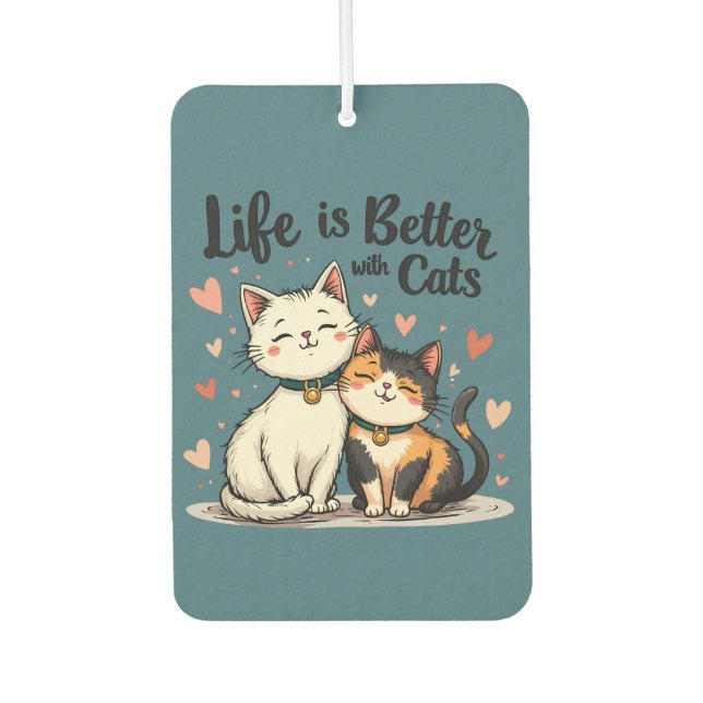 Das Leben ist besser mit Katzen Niedliche Katzenäs Autolufterfrischer (Vorderseite)