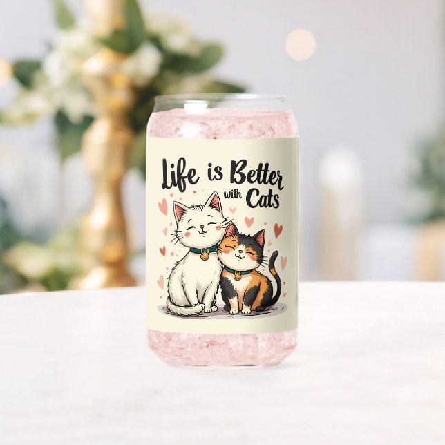 Das Leben ist besser mit Katzen Niedliche Katzenäs Dosenglas (Insitu (Hochzeit))