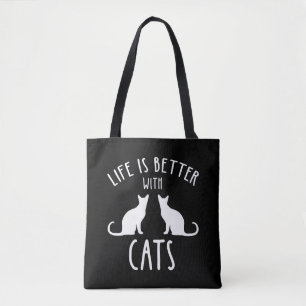 Das Leben ist besser mit Katzen Tasche