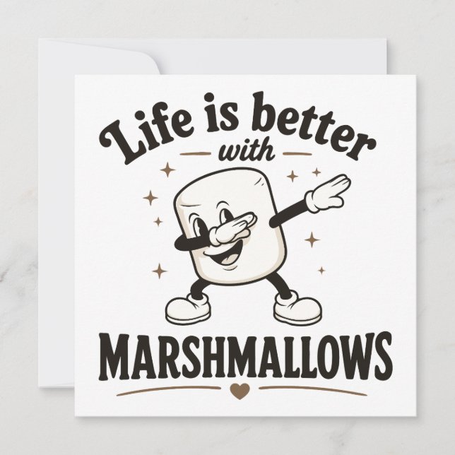 Das Leben ist besser mit Marshmallows Einladung (Vorderseite)