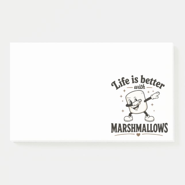 Das Leben ist besser mit Marshmallows Post-it Klebezettel (Vorderseite)