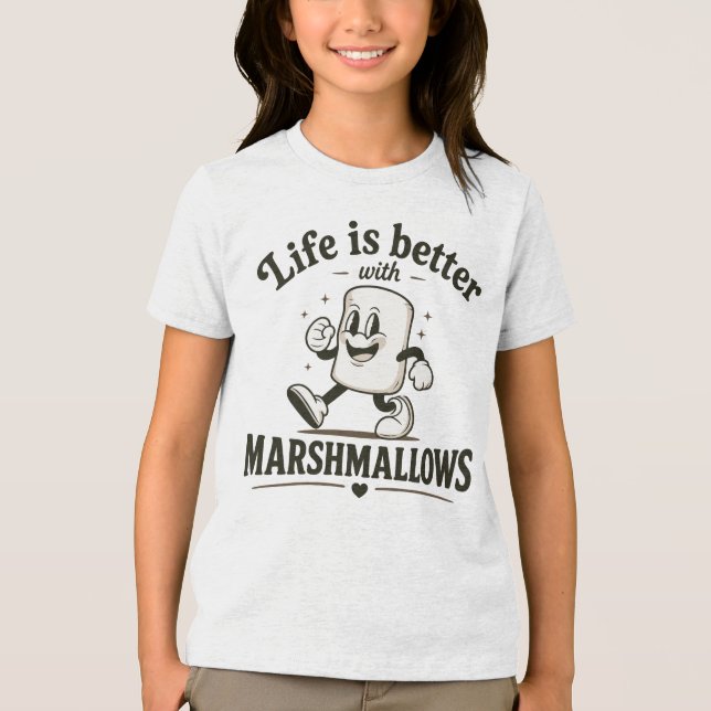 Das Leben ist besser mit Marshmallows Tri-Blend Shirt (Vorderseite)