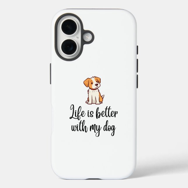 Das Leben ist besser mit meinem Hund - iPhone 16 F iPhone 16 Hülle (Rückseite)