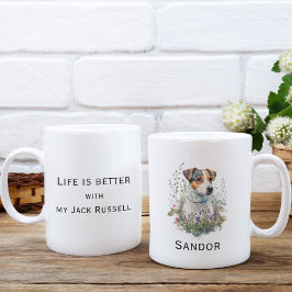 Das Leben ist besser mit meinem Jack Russell Aquar Kaffeetasse