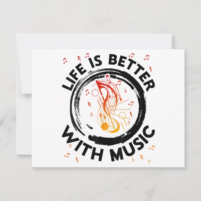 Das Leben ist besser mit Musiknoten Musician Music (Vorderseite)