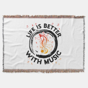 Das Leben ist besser mit Musiknoten Musician Music Decke