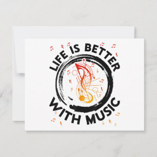 Das Leben ist besser mit Musiknoten Musician Music Feiertagskarte