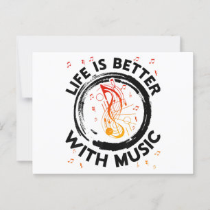 Das Leben ist besser mit Musiknoten Musician Music Postkarte