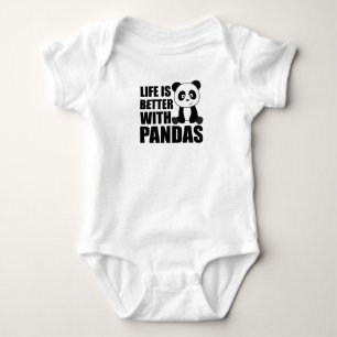 Das Leben ist besser mit Pandas Niedlich Panda far Baby Strampler