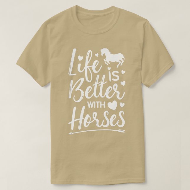 Das Leben ist besser mit Pferdezüchtern Bauer Girl T-Shirt (Design vorne)