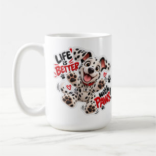 🐾☕ Das Leben ist besser mit Pfoten Dalmatiner Tas Kaffeetasse