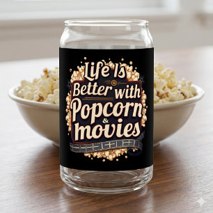 Das Leben ist besser mit Popcorn & Movies Retro-De Dosenglas