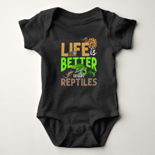 Das Leben ist besser mit Reptilien Gecko Chameleon Baby Strampler