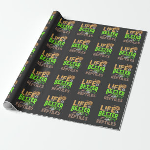 Das Leben ist besser mit Reptilien Gecko Chameleon Geschenkpapier