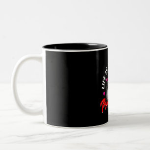 Das Leben ist besser mit Spitz-Lover-Geschenken Zweifarbige Tasse