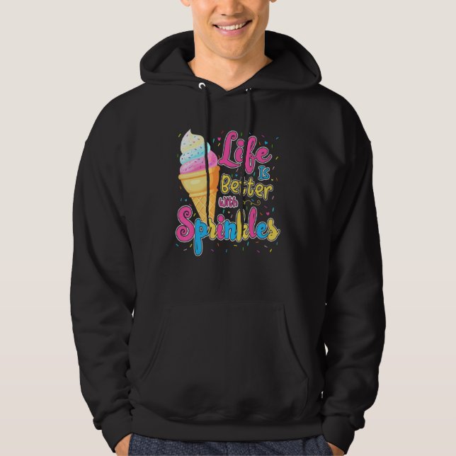 Das Leben ist besser mit Sprinklen Eiscreme Kinder Hoodie (Vorderseite)