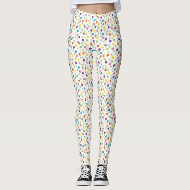 Das Leben ist besser mit Tulips - Farbiges Muster Leggings (Vorderseite)