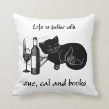 DAS LEBEN IST BESSER MIT WEINKATZE UND BÜCHERN