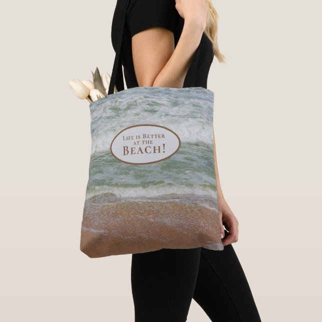 Das Leben ist besser Strand Tropischen Ozean Niedl Tasche (Von Nahem)