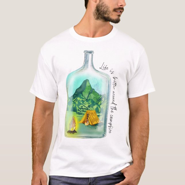 Das Leben ist besser um das Campfeuer herum T-Shirt (Vorderseite)